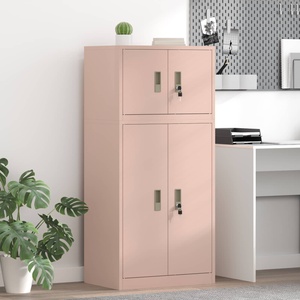 vidaXL Шкаф за съхранение 2 бр. Розово 60 x 40 x 130 см Стомана (3438688)