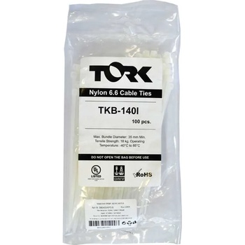 Tork Кабелни превръзки бели 550*7.6 tork uv -40/+85°c 100бр (0804t550*7.6w)