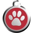 Známky, adresáře a přívěsky pro psy Red Dingo Známka tlapka S 20mm