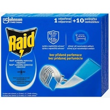 Raid elektrický odpařovač a polštářky proti komárům 1 odpařovač + 10 polštářků