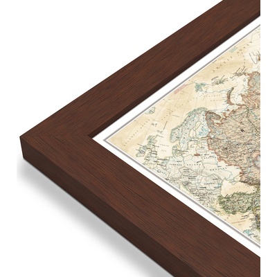National Geographic Asie - nástěnná mapa Executive 85 x 97 cm Varianta: mapa v dřevěném rámu, Provedení: Pegi višeň