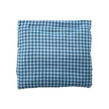 TORF ZIEGLER Polštářek s třešňovými peckami modrý se světle modrými kostkami 19 x 18 cm