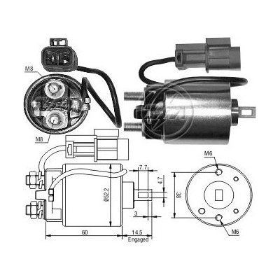 Spínač startéru S114-306 Hitachi 2114-57601