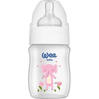 Image 1 of Wee Baby Шише за хранене с широк отвор Wee Baby - Safari, PP, 150 ml, слон (959)