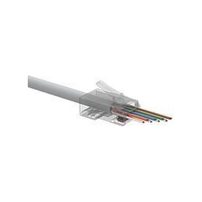 SOLARIX Univerzální EASY konektor RJ45 CAT6 UTP 8p8c na drát i licnu, 100ks SXRJ45-6-UTP-EASY