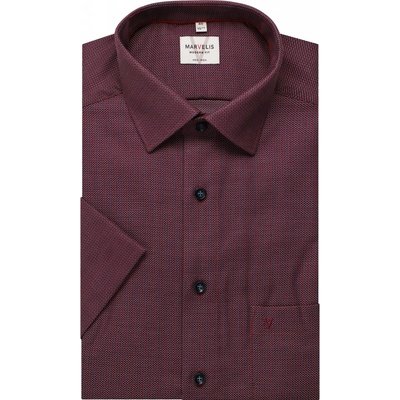 Marvelis Modern Fit společenská košile s krátkým rukávem 7228 12 35 červená