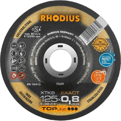 RHODIUS Extra tenký řezný kotouč XTK8 EXACT 125 x 0,8 x 22,23 TOPline 206684