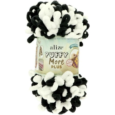 Alize Puffy More Plus 8006 bílá s černou barvou