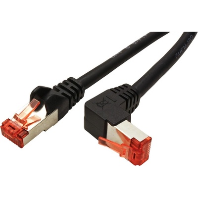 Goobay 21.92.2400 S/FTP patch, kat.6a, lomený konektor, 0,25m, černý