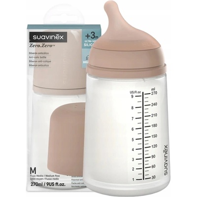 Suavinex antikoliková lahvička Zero M bílá 270ml
