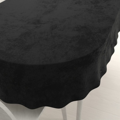 Biante Zamatový oválny obrus Velvet Prémium SVP-023 Čierny 100x140cm
