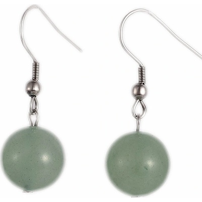 Nefertitis Avanturín náušnice velké kuličky a nerezová ocel NF5469