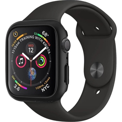 Spigen Thin Fit Case - качествен твърд кейс за Apple Watch 44мм (черен) (KXG0015262)