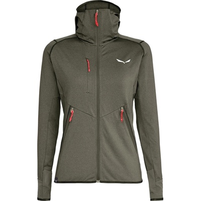 Salewa Дамско поларено яке Salewa Women's Agner Hybrid Polarlite Fullzip Hoody Fleece jacket - Faded Green Melange - размер 40 (EU) (105-2337-1415)