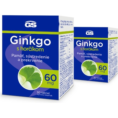 GS Ginkgo 60 mg s horčíkom 2× 90 tabliet