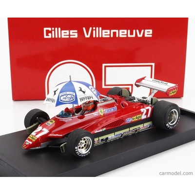 Brumm Ferrari F1 126c2 N 27 Brazilian Gp 1982 Gilles Villeneuve With Driver Figure And UmbrellaRed 1:43