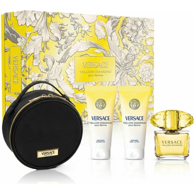 Versace Yellow Diamond EDT 90 ml + parfémovaný sprchový gel 100 ml + parfémované tělové mléko 100 ml + kosmetická taštička