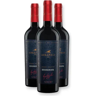 Askaneli Brothers Askaneli KHVANCHKARA červené polosladké víno 11% 3 x 0,75 l (holá lahev)