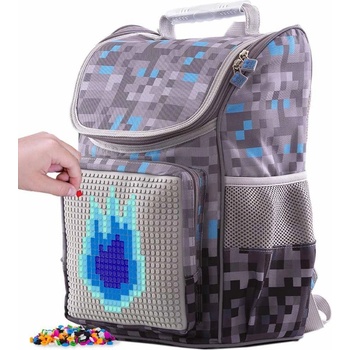 Pixie Crew aktovka Minecraft šedo-modrá