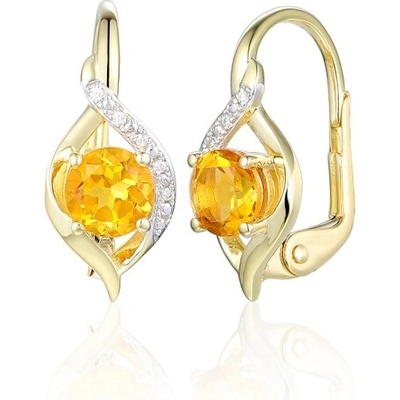 Gems, Originální náušnice Flamessa, kombinované zlato s brilianty a citríny, 585-38-3-4539.2ZB0.0.00.HSI.607.08