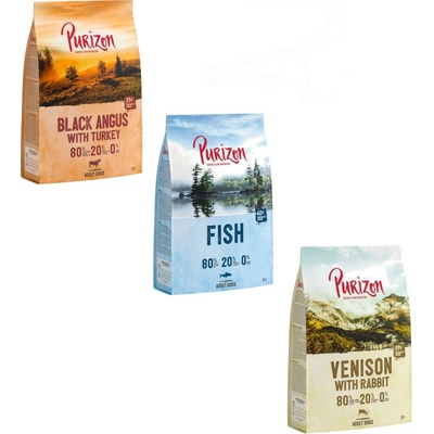 Purizon bez obilnín BlackAngus hovädzie a morka divina a králik ryby 3 x 1 kg
