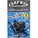 Rybárske karabínky a obratlíky CARP´R´US Obatlíky s koužkem Ring Swivel veľ.8