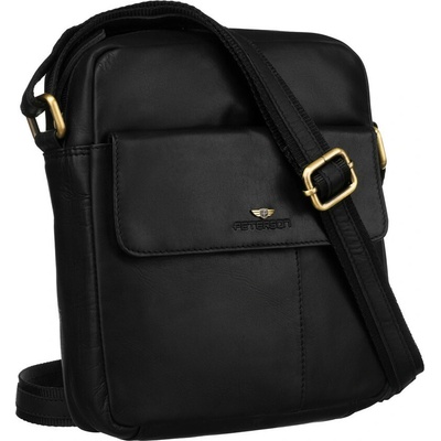 Peterson Pánska kožená crossbody taška z pravej kože čierna PTN 719-OPU UNI PTN 719-OPU