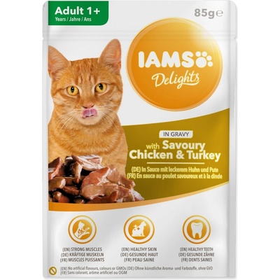 Iams Cat Adult All Breeds Chicken & Turkey gravy 85 g