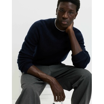 Marks & Spencer Ребрест пуловер с висока яка, от извънредно мека прежда със смес от вълна Marks & Spencer тъмносиня Marks & Spencer | Sin | МЪЖЕ | L REG
