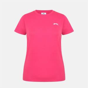Slazenger Дамска тениска с къс ръкав Slazenger Crew Neck Tee Womens - Brt Pink