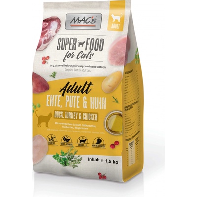 MACs Superfood for Cats Adult kachna krůta & kuře 1,5 kg