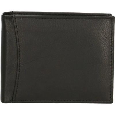 Double d Pánska kožená peňaženka bez zapínania čierna