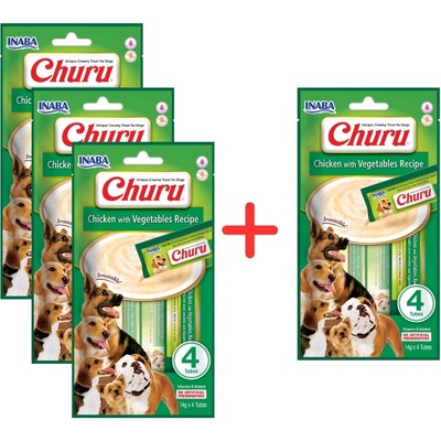 Churu Dog snack kuře a zelenina 4 x 14 g