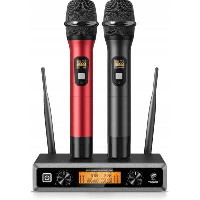 TONOR TW820 ruční 2 ks UHF kovový pro karaoke dosah 60m