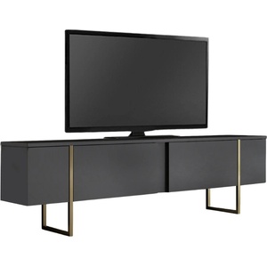 TopMebel Меламинов ТВ шкаф Luxe TopMebel в антрацит - златист цвят 180x30x50cm