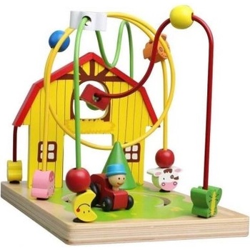 Lelin - Дървен лабиринт с цветни топчета - Ферма (L10062)