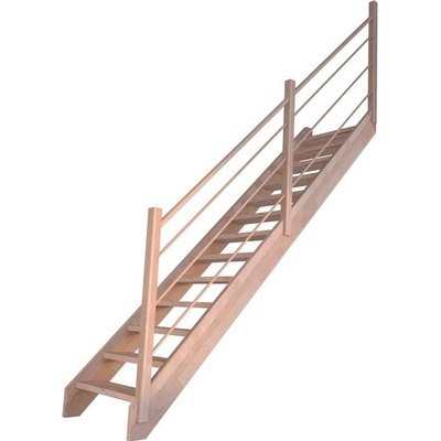 StarWood Schody Mykonos Pro bukové rovné 80cm otevřené dřev. design. zábradlí P