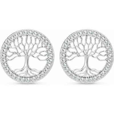 Šperky Nina Stříbrné náušnice Kořeny života se zirkony 925/1000 (12 mm) ns kam 331