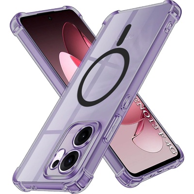 Techsuit Shockproof Clear Silicone MagSafe odolný priehľadný silikónový Oppo Reno13 F 4G / Reno13 F 5G / Reno13 FS 5G dymovo čierny