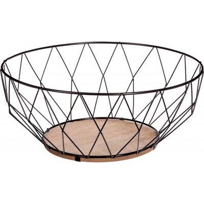 Five Simply smart Černý košík na ovoce z kovu 28 cm