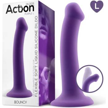 Action Bouncy Liquid Silicone Dildo Hiper Flexible 7.5" 19 cm Size L Purple