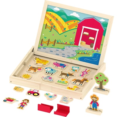 Acool Toy Игрален комплект Acool Toy - Магнитна дъска ферма с животни (ACT103)
