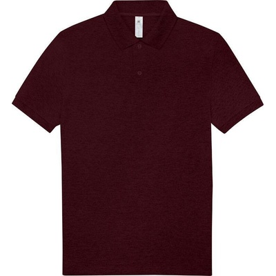 B&C My polo 210 Piqué polo heather burgundy červená