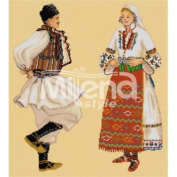 Milena Style Македонска носия - гоблен със схема конци dmc 1: 1