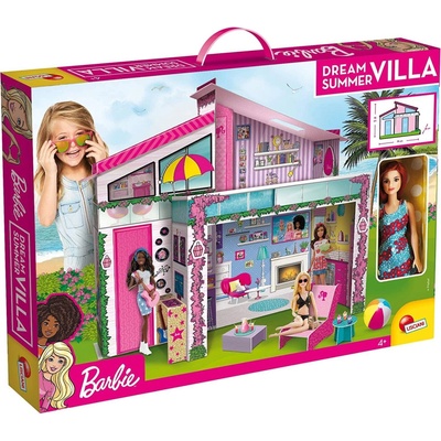 Barbie letná vila z tvrdého papiera s bábikou