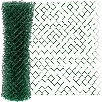 Pletivo čtyřhranné; zapletený drát; Zinek+PVC zelené; 15m Výška (mm): 1250