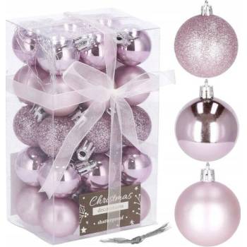 SPRINGOS Vianočné banky ružové mix 3cm sada 30ks