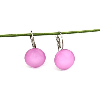 Laboka visací náušnice skleněné Růžové 0001284