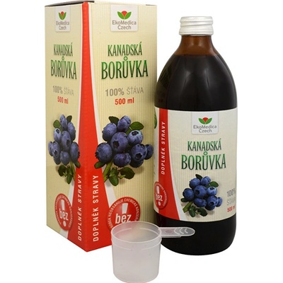 EkoMedica Czech Kanadská borůvka 100% šťáva z plodů kanadské borůvky 0,5 l