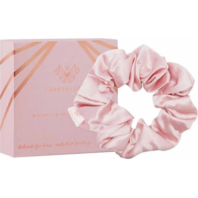 Crystallove - Silk Scrunchie - Rose - Gumička do vlasov z prírodného hodvábu - 1ks